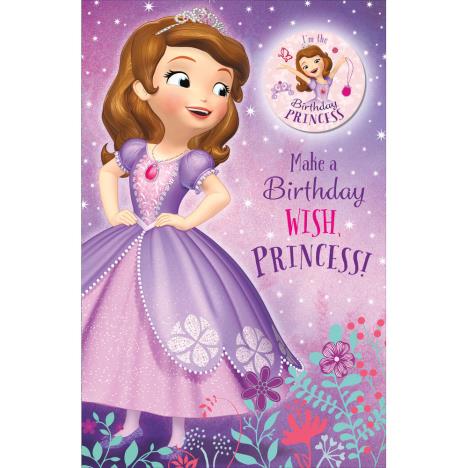 Birthday Princess Sofia the First Birthday Card With Badge £1.89